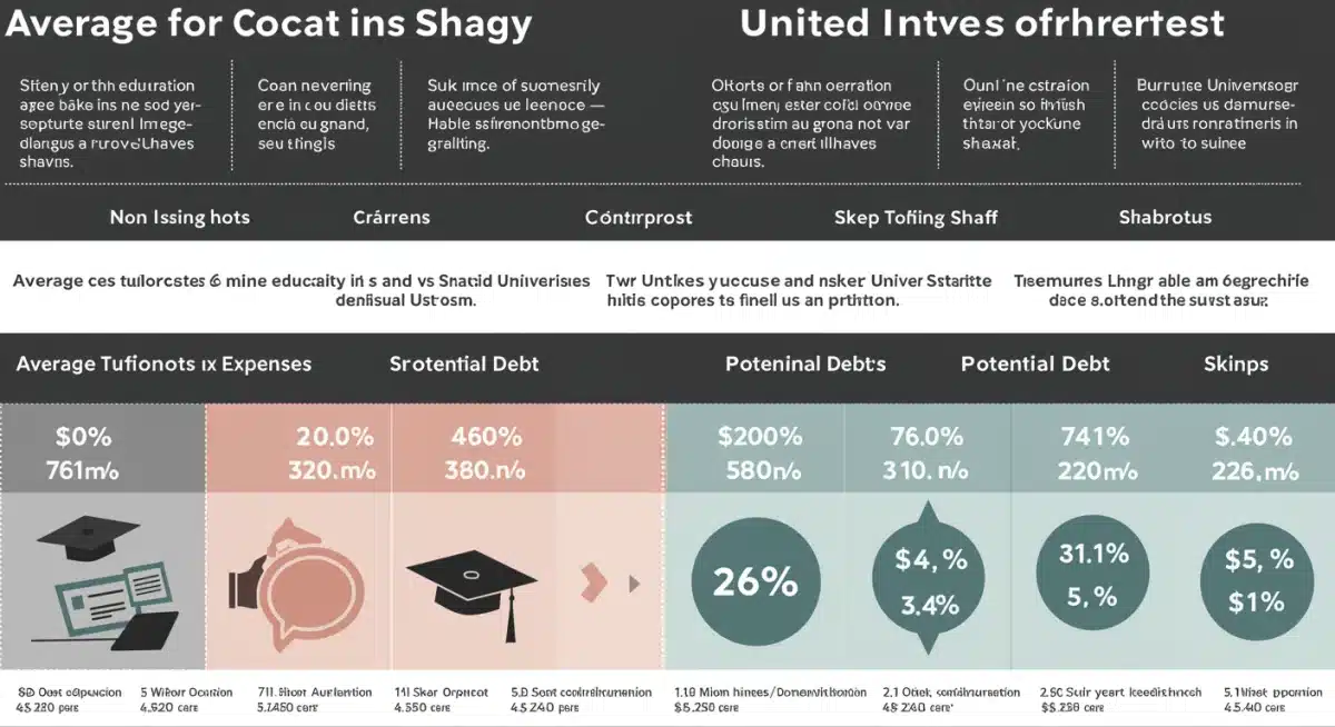 Infographic comparing college costs: online vs. traditional tuition and expenses