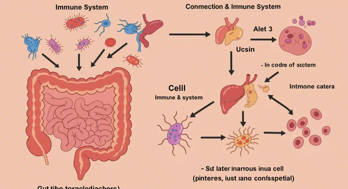 Infographic illustrating the gut-immune system connection