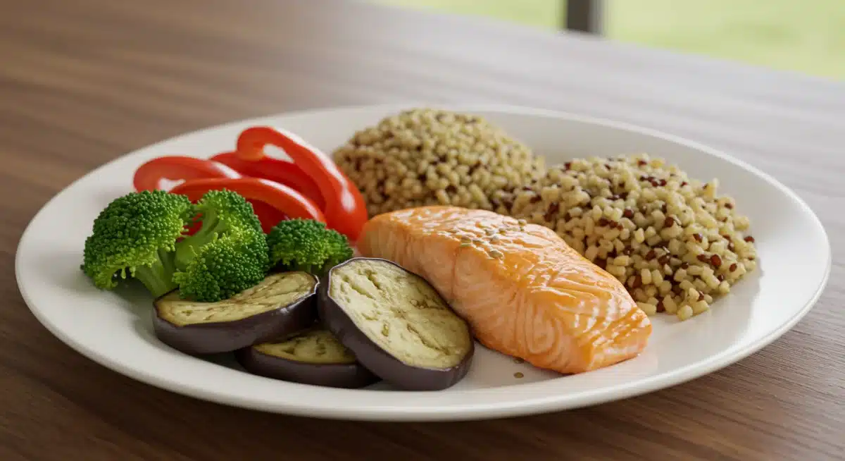 Healthy balanced meal for sustained energy