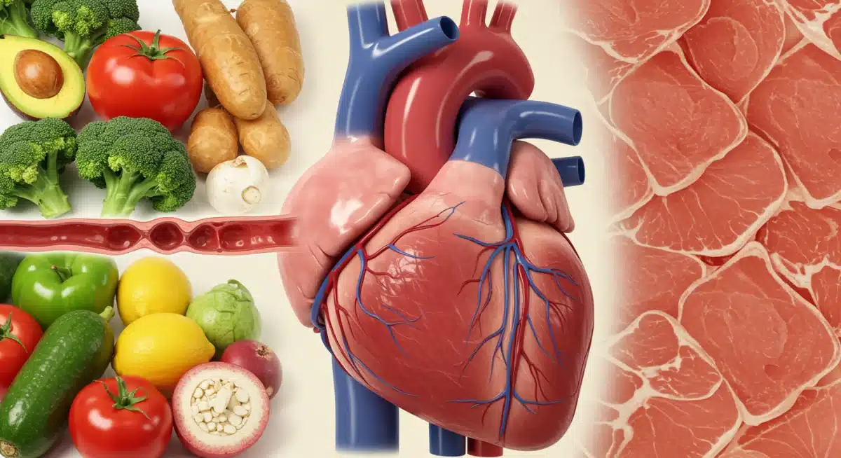 Healthy heart and arteries benefiting from plant-based diet