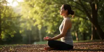 Person meditating outdoors, finding peace from anxiety and depression.